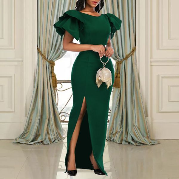 women party dresses maxi ruffle sleeves slit christmas green bodycon long celebrate evening fashion female club vestidos robes, White
women party dresses maxi ruffle sleeves slit christmas green bodycon long celebrate evening fashion female club vestidos robes, White