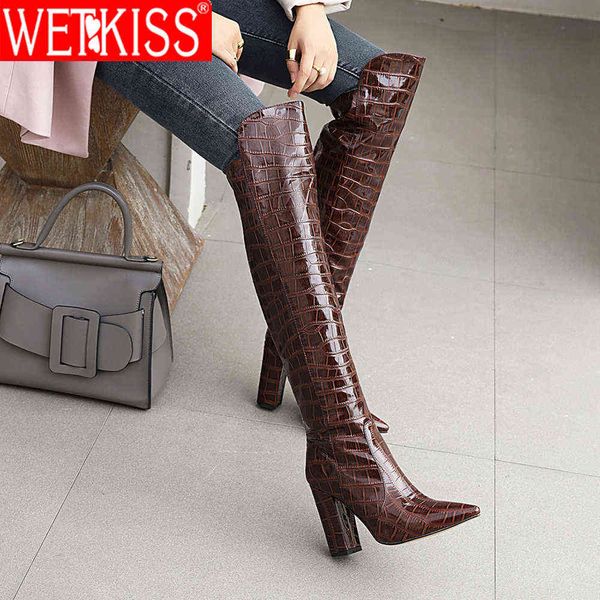 wetkiss women's over knee boots patent leather pointed toe thick high heels female warm fur autumn winter boots plus size 34-48 210630, Black
wetkiss women's over knee boots patent leather pointed toe thick high heels female warm fur autumn winter boots plus size 34-48 210630, Black