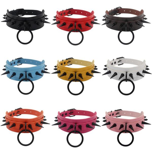 chokers punk spike goth choker necklaces women collar neck studded rivet black pu leather men necklace chocker bondage jewelry, Golden;silver
chokers punk spike goth choker necklaces women collar neck studded rivet black pu leather men necklace chocker bondage jewelry, Golden;silver