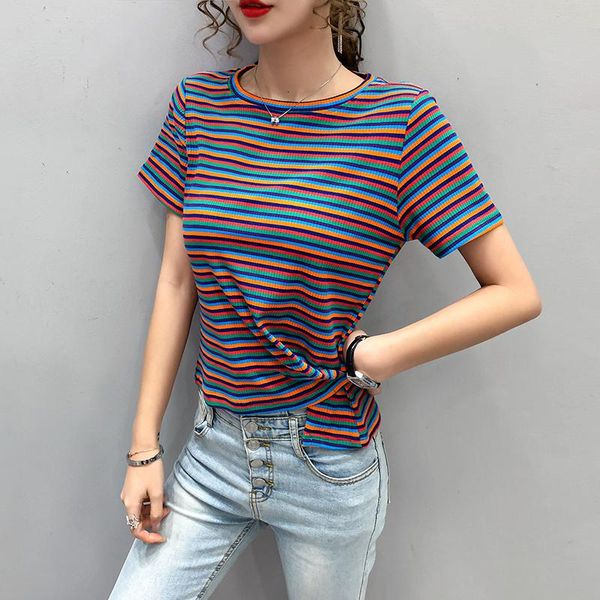 women's t-shirt o-neck irregular cotton t-shirts summer striped cropped women short sleeve slim chic crop tshirt for girls, White
women's t-shirt o-neck irregular cotton t-shirts summer striped cropped women short sleeve slim chic crop tshirt for girls, White