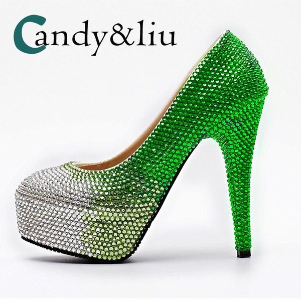 silver and green gradient crystal wedding shoes handmade super high heels women pumps for party banquet evening dress nightclub, Black
silver and green gradient crystal wedding shoes handmade super high heels women pumps for party banquet evening dress nightclub, Black