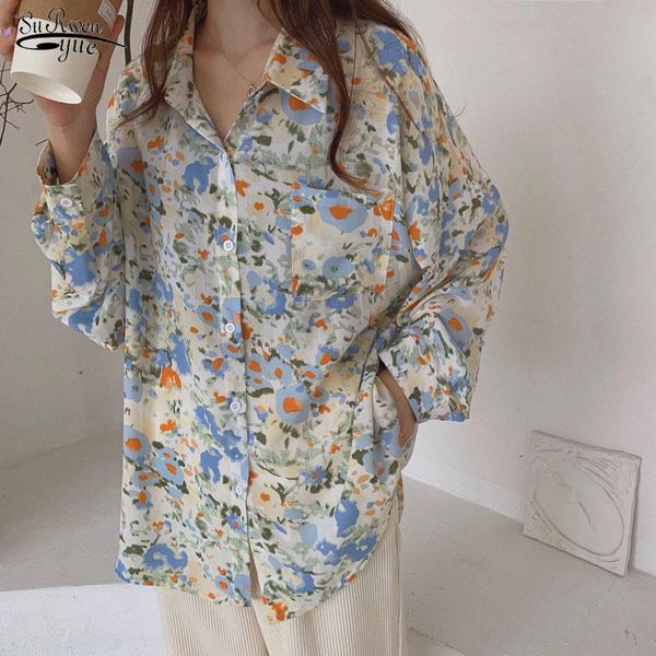 women's blouses & shirts blusas autumn women long sleeve floral print chiffon turn-down collar 2021 korean chic clothes 9946, White
women's blouses & shirts blusas autumn women long sleeve floral print chiffon turn-down collar 2021 korean chic clothes 9946, White