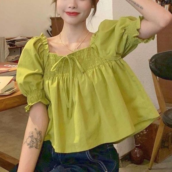 women's blouses & shirts sweet casual elegant blouse women green designer high street france chic puff sleeve korean fashion clothing s, White
women's blouses & shirts sweet casual elegant blouse women green designer high street france chic puff sleeve korean fashion clothing s, White