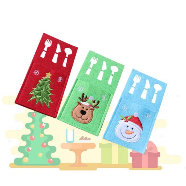 party decoration 3pcs christmas tableware cover portable festive fork holder bag silverware pocket cutlery storage pouch (snowman + deer t
party decoration 3pcs christmas tableware cover portable festive fork holder bag silverware pocket cutlery storage pouch (snowman + deer t