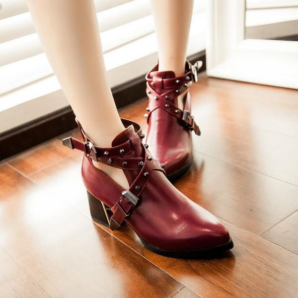 boots goxpacer autumn rivet women metal buckle shoes back zip fashion ankle cross band leather, Black
boots goxpacer autumn rivet women metal buckle shoes back zip fashion ankle cross band leather, Black