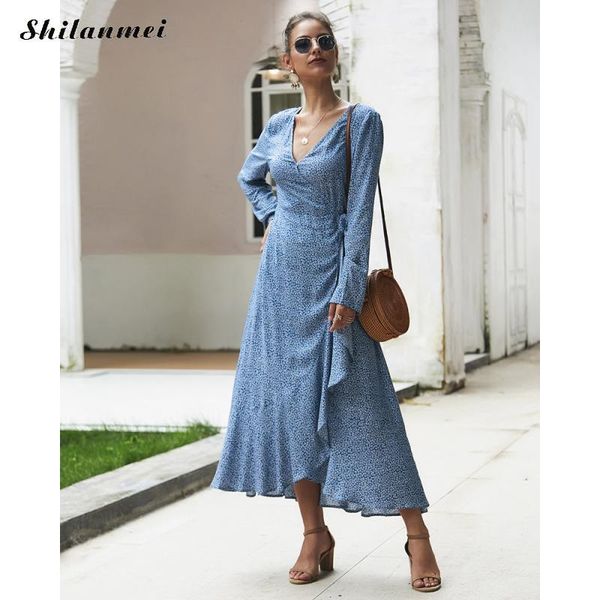 casual dresses yellow floral autumn maxi dress irregular sashes party women v-neck long sleeve vestidos, Black;gray
casual dresses yellow floral autumn maxi dress irregular sashes party women v-neck long sleeve vestidos, Black;gray