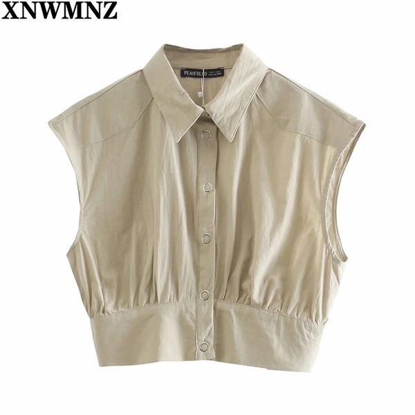 ladies retro solid crop shirt women sleeveless summer chic female shirts woman cotton 210520, White
ladies retro solid crop shirt women sleeveless summer chic female shirts woman cotton 210520, White