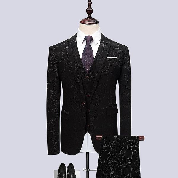 men's suits suit three-piece (jacket + pants vest) printed business dress wedding groom groomsmen & blazers, White;black
men's suits suit three-piece (jacket + pants vest) printed business dress wedding groom groomsmen & blazers, White;black