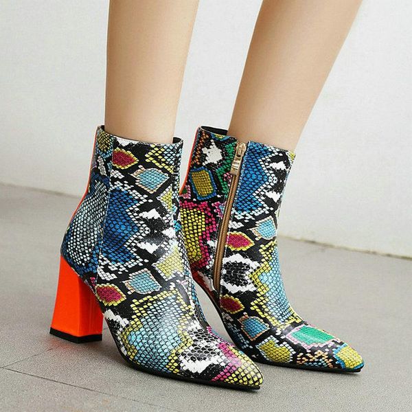 boots 2021 pu leather women ankle fashion square high heel pointed toe ladies short snake print lady shoes big size 34-43, Black
boots 2021 pu leather women ankle fashion square high heel pointed toe ladies short snake print lady shoes big size 34-43, Black