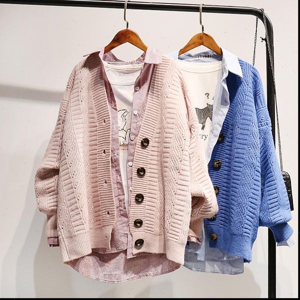 h.sa autumn women sweater winter knit and open stitch loose cardigans pink jumpers coat femme, White;black
h.sa autumn women sweater winter knit and open stitch loose cardigans pink jumpers coat femme, White;black