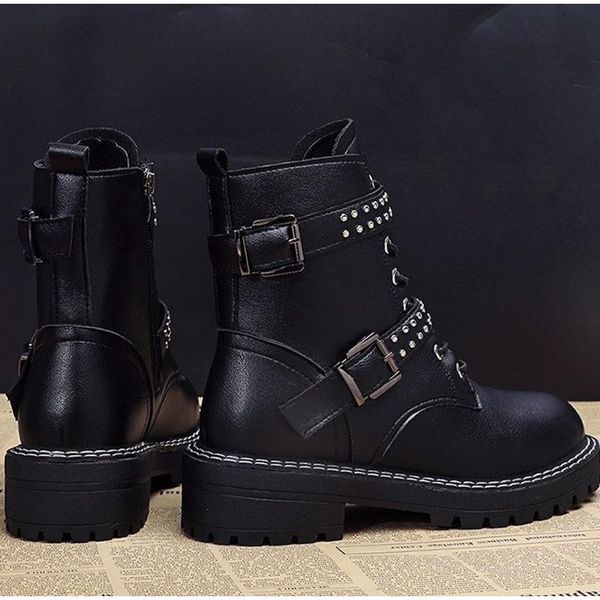 boots women ankle rivet shoes buckle strap ladies footwear autumn zipper black motorcycle botas sewing female low heels fashion
boots women ankle rivet shoes buckle strap ladies footwear autumn zipper black motorcycle botas sewing female low heels fashion
