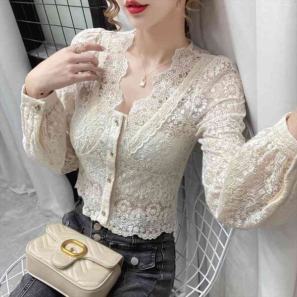spring autumn lace blouse women elegant sweet hallow out shirt office slim puff sleeve chiffon shirts blusas mujer, White
spring autumn lace blouse women elegant sweet hallow out shirt office slim puff sleeve chiffon shirts blusas mujer, White