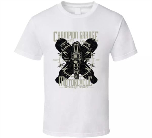 spark plug tee champion motorcycle vintage race motor sport men's t shirt new, White;black
spark plug tee champion motorcycle vintage race motor sport men's t shirt new, White;black