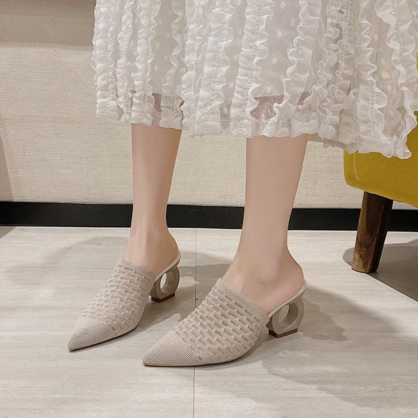 sandals mid-heel muller shoes electroplated thick-heel baotou half slippers women's thin temperament all-match lady women, Black
sandals mid-heel muller shoes electroplated thick-heel baotou half slippers women's thin temperament all-match lady women, Black