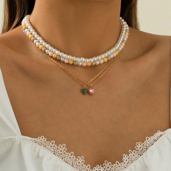 pendant necklaces shixin layered pearl choker necklace for women bohemia pink heart gem set fashion jewelry on the neck gift 2021, Silver
pendant necklaces shixin layered pearl choker necklace for women bohemia pink heart gem set fashion jewelry on the neck gift 2021, Silver