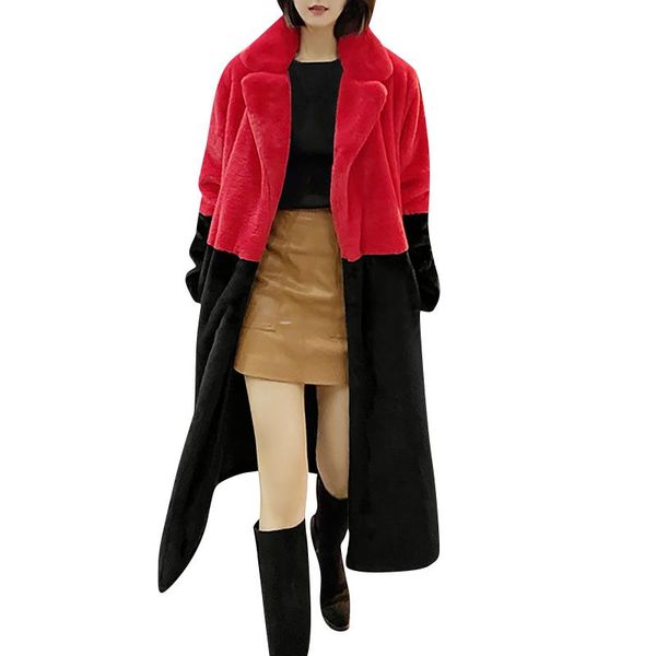 women's fur & faux fashion winter coat with pockets turn-down collar long sleeve for women casual manteau femme, Black
women's fur & faux fashion winter coat with pockets turn-down collar long sleeve for women casual manteau femme, Black