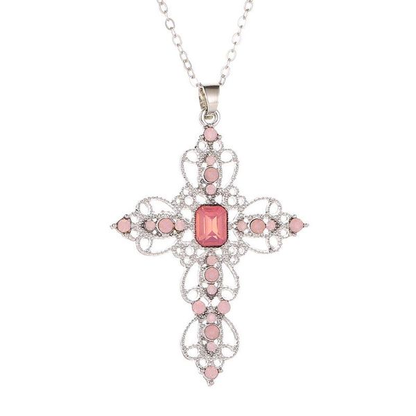 pendant necklaces hnsp bohemian rhinestone cross necklace for women female gift red blue white color, Silver
pendant necklaces hnsp bohemian rhinestone cross necklace for women female gift red blue white color, Silver