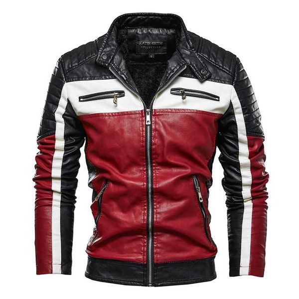 autumn/winter men's jacket zip trim leather jacket men padded warmth men's coat casual stand collar men's biker jacket kh08 2, Black
autumn/winter men's jacket zip trim leather jacket men padded warmth men's coat casual stand collar men's biker jacket kh08 2, Black