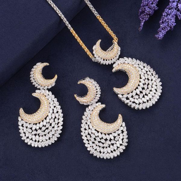 earrings & necklace jimbora luxury moon feather bridal zircon cz jewelry sets for women party, dubai nigeria crystal wedding, Silver
earrings & necklace jimbora luxury moon feather bridal zircon cz jewelry sets for women party, dubai nigeria crystal wedding, Silver