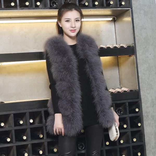 women's vests 2021 winter casual ostrich fur vest women grey cardigan real sleeveless jacket, Black;white
women's vests 2021 winter casual ostrich fur vest women grey cardigan real sleeveless jacket, Black;white