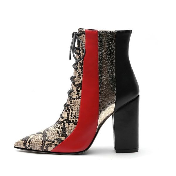 boots olomm' female ankle boots cross-tied cross-strapped square high heel pointed to beautiful red toe women's party shoes size e, Black
boots olomm' female ankle boots cross-tied cross-strapped square high heel pointed to beautiful red toe women's party shoes size e, Black