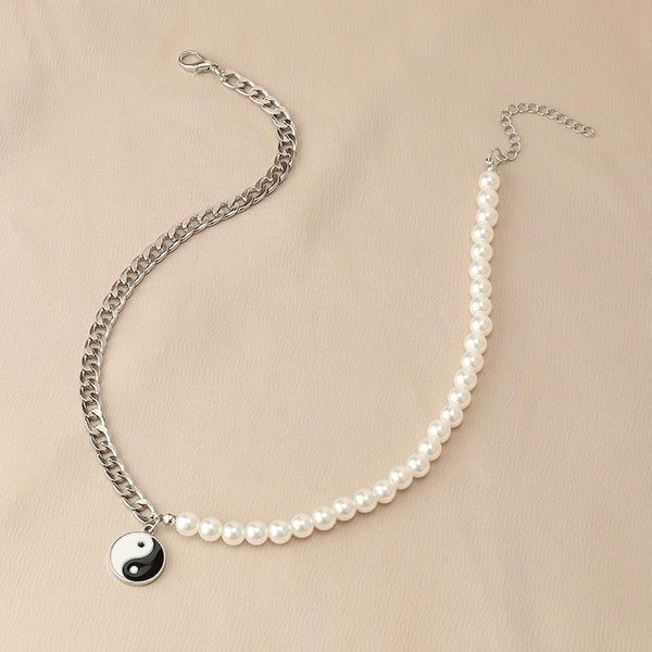 sal fashion jewerly creative personality tai chi gossip yin yang clavicle chain female pearl necklace for women girls pendant necklaces, Silver
sal fashion jewerly creative personality tai chi gossip yin yang clavicle chain female pearl necklace for women girls pendant necklaces, Silver