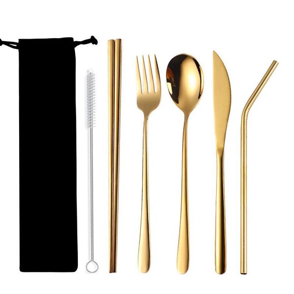 3/5pcs set tableware reusable travel cutlery camp utensils with stainless steel spoon fork chopsticks straw portable bag dinnerware sets
3/5pcs set tableware reusable travel cutlery camp utensils with stainless steel spoon fork chopsticks straw portable bag dinnerware sets