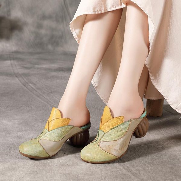 slippers women leather mules 6 cm high heels spring shoes for genuine summer handmade 2021, Black
slippers women leather mules 6 cm high heels spring shoes for genuine summer handmade 2021, Black