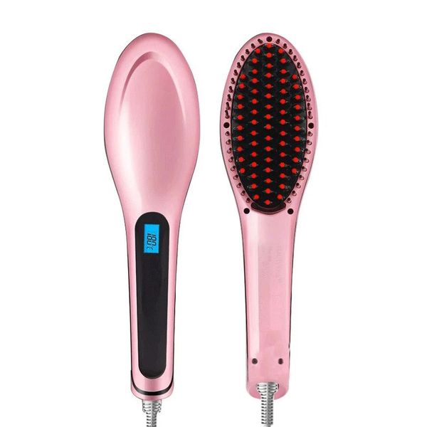 professional ceramic hair straightener brush fast straightening electric hair comb flat iron lcd display digital heating comb, Silver
professional ceramic hair straightener brush fast straightening electric hair comb flat iron lcd display digital heating comb, Silver