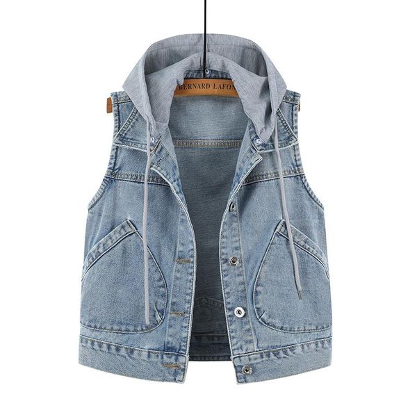women's jackets spring denim jacket women plus size hooded with big pockets sleeveless all-match, Black;brown
women's jackets spring denim jacket women plus size hooded with big pockets sleeveless all-match, Black;brown