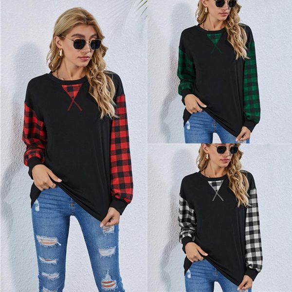 women's t-shirt casual women christmas plaid autumn winter long sleeve adults round neck pullover, White
women's t-shirt casual women christmas plaid autumn winter long sleeve adults round neck pullover, White