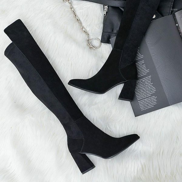 boots over the knee high woman suede leather thick heels women autumn winter black gray party shoes
boots over the knee high woman suede leather thick heels women autumn winter black gray party shoes