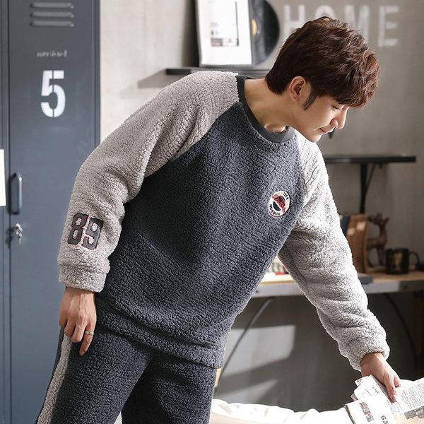 men's sleepwear brand autumn winter lamb wool pajama pants 2 pieces/set men korean fashion plus size loose xxxl warm home costumes set, Black;brown
men's sleepwear brand autumn winter lamb wool pajama pants 2 pieces/set men korean fashion plus size loose xxxl warm home costumes set, Black;brown