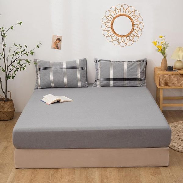 bedding sets simple style gray black fitted sheet ultra soft washed cotton 3pcs hypoallergenic bed pillowcases