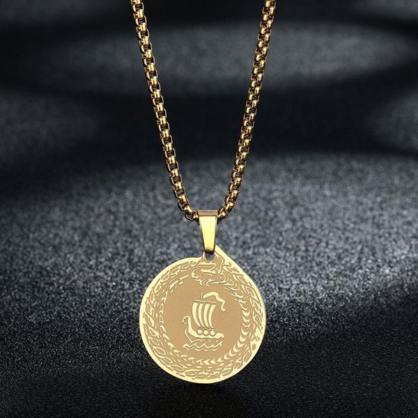 pendant necklaces chengxun vikings dragon circle necklace for men women viking drakkar stainless steel snake charm chain jewelry, Silver
pendant necklaces chengxun vikings dragon circle necklace for men women viking drakkar stainless steel snake charm chain jewelry, Silver