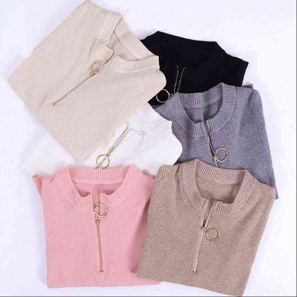 women sweaters zipper sweater o neck white jumper full sleeve solid elastic soft female pullovers fashion knitted ladies, White;black
women sweaters zipper sweater o neck white jumper full sleeve solid elastic soft female pullovers fashion knitted ladies, White;black