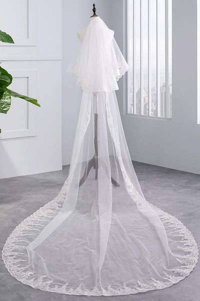 bridal veils fashion 3-meter white/ivory elegant beading lace appliques edge 2-layer long wedding accessories mariage, Black
bridal veils fashion 3-meter white/ivory elegant beading lace appliques edge 2-layer long wedding accessories mariage, Black