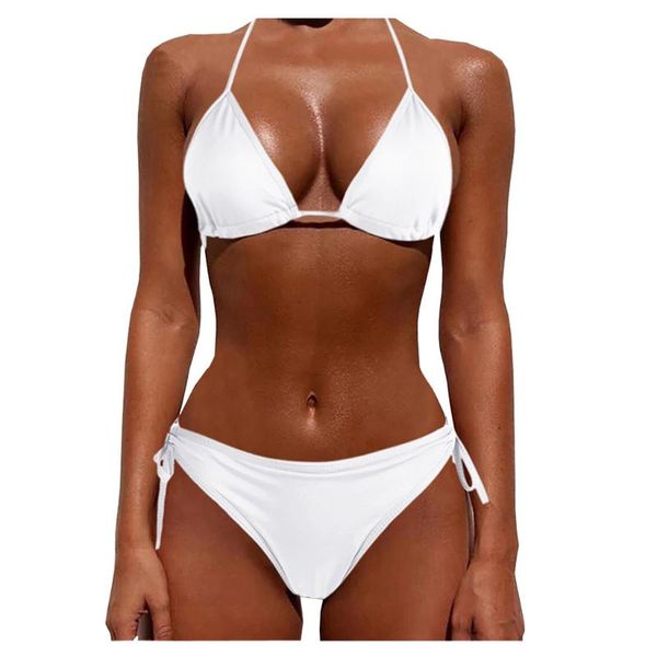 women's swimwear summer women two piece push up tankini sets plus size beachwear swimsuit bikini solid set swimming suit, White;black
women's swimwear summer women two piece push up tankini sets plus size beachwear swimsuit bikini solid set swimming suit, White;black