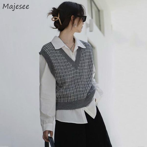 women's vests sweater vest womens fashion knitted sweaters loose vintage v-neck oversize sleeveless outfits female clothing trendy chi, Black;white
women's vests sweater vest womens fashion knitted sweaters loose vintage v-neck oversize sleeveless outfits female clothing trendy chi, Black;white