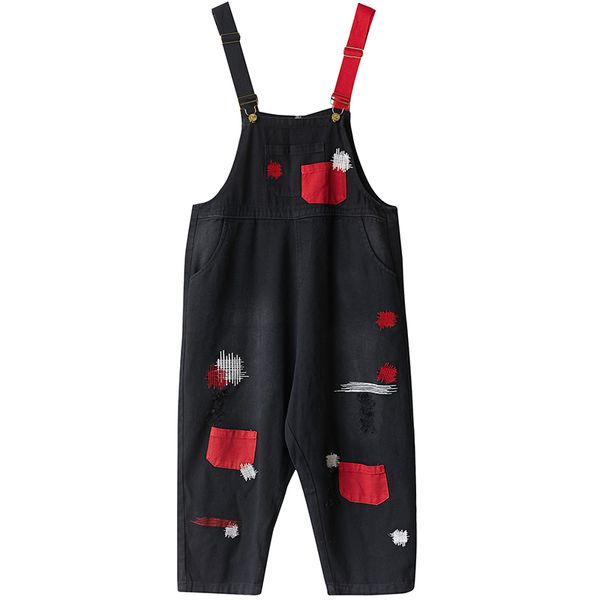 fashion streetwear black or red denim overalls women autumn pockets ripped mom jeans jumpsuit loose big size straps baggy pants, Black;white
fashion streetwear black or red denim overalls women autumn pockets ripped mom jeans jumpsuit loose big size straps baggy pants, Black;white