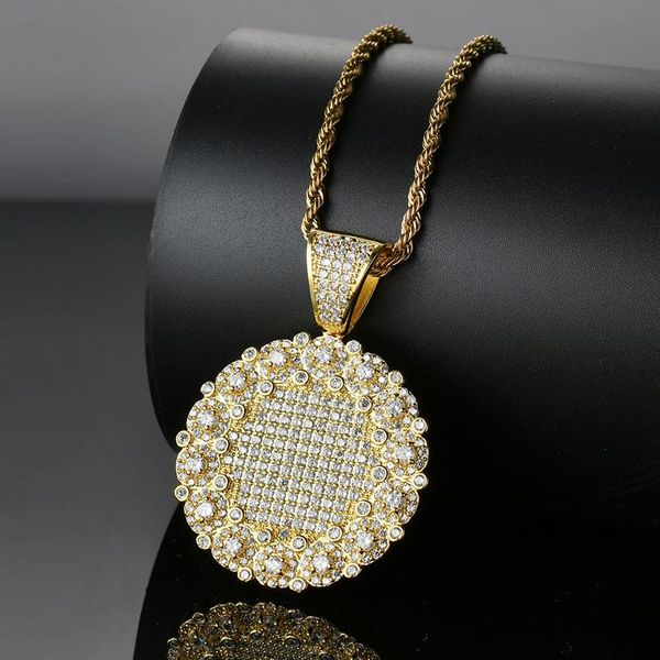 pendant necklaces european and american hip hop style sunflower round multi-layer necklace bling cz cubic zircon rapper jewelry, Silver
pendant necklaces european and american hip hop style sunflower round multi-layer necklace bling cz cubic zircon rapper jewelry, Silver