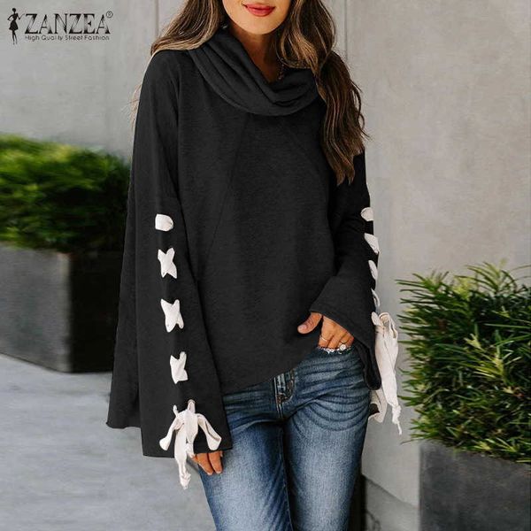 women's blouses & shirts blouses stylish bandage pullovers hooded blouse autumn causal flare sleeve female solid oversized ch ltea, White
women's blouses & shirts blouses stylish bandage pullovers hooded blouse autumn causal flare sleeve female solid oversized ch ltea, White