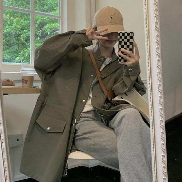 women's jackets autumn thin trench coat korean vintage loose solid casual jacket chic fashion elegant ladies office zipper outerwear, Black;brown
women's jackets autumn thin trench coat korean vintage loose solid casual jacket chic fashion elegant ladies office zipper outerwear, Black;brown