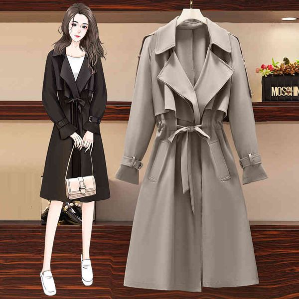 women's trench coats oversized autumn woman trench coat storm flaps with belt to wrap wide open placket elegant l-4xl jacket gur4, Tan;black
women's trench coats oversized autumn woman trench coat storm flaps with belt to wrap wide open placket elegant l-4xl jacket gur4, Tan;black