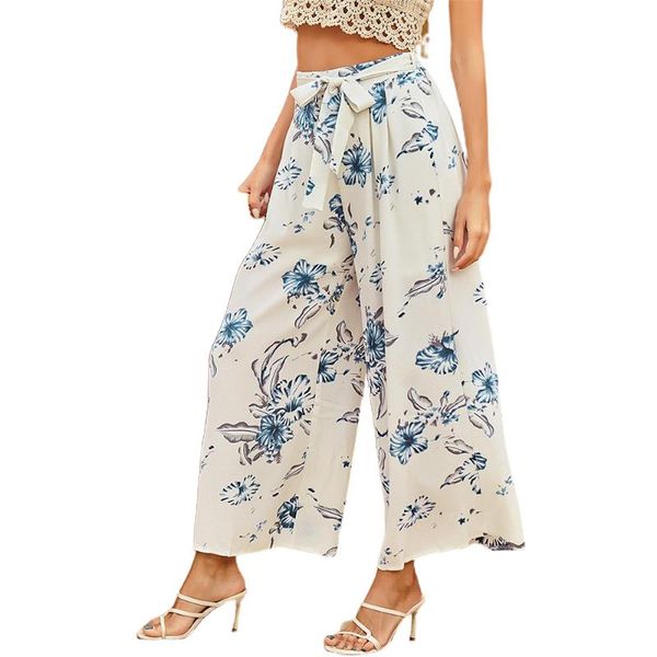 women's pants & capris summer 2021 casual high waist sashes vintange flower print fashion wide leg versatile commute woman, Black;white
women's pants & capris summer 2021 casual high waist sashes vintange flower print fashion wide leg versatile commute woman, Black;white