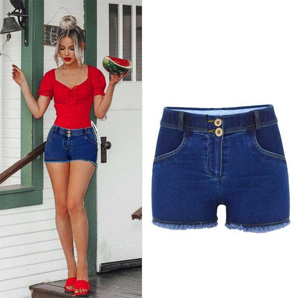 women's jeans wear shorts fitness low waist elastic comfortable denim stitching peach hip sweatpants, Blue
women's jeans wear shorts fitness low waist elastic comfortable denim stitching peach hip sweatpants, Blue