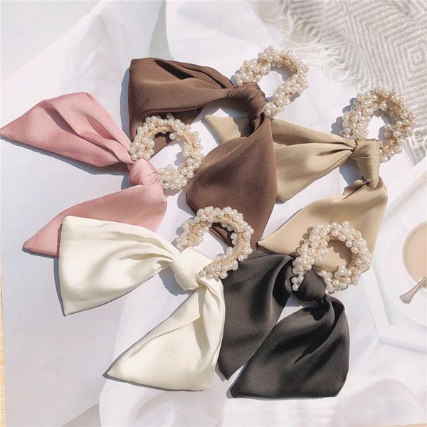 hair accessories pearl streamer rope fashion women solid high elastic beaded bow ring rubber band girls ribbon tie headwear, Slivery;white
hair accessories pearl streamer rope fashion women solid high elastic beaded bow ring rubber band girls ribbon tie headwear, Slivery;white