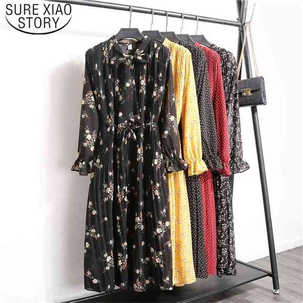 korean long sleeved print pleated dress fashion floral vintage elegant clothes spring lady chiffon 8538 50 210506, Black;gray
korean long sleeved print pleated dress fashion floral vintage elegant clothes spring lady chiffon 8538 50 210506, Black;gray