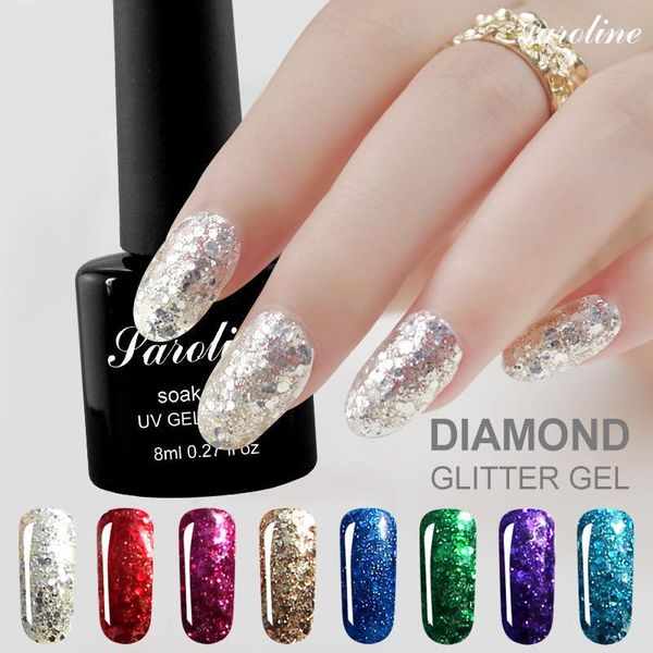 saroline 8ml sale diamond glitter uv nail gel soak off polish shimmer golden color led polish1, Red;pink
saroline 8ml sale diamond glitter uv nail gel soak off polish shimmer golden color led polish1, Red;pink