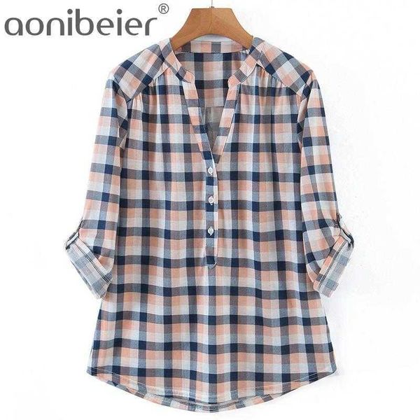 summer women casual plaid blouses three quarter sleeve v-neck loose shirt female raglan sleeves checked 210604, White
summer women casual plaid blouses three quarter sleeve v-neck loose shirt female raglan sleeves checked 210604, White